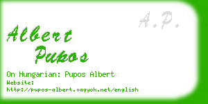 albert pupos business card